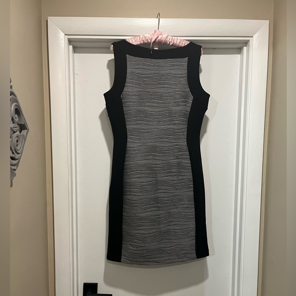 Calvin Klein Grey/Black Dress, Size 10 - Picture 2 of 2